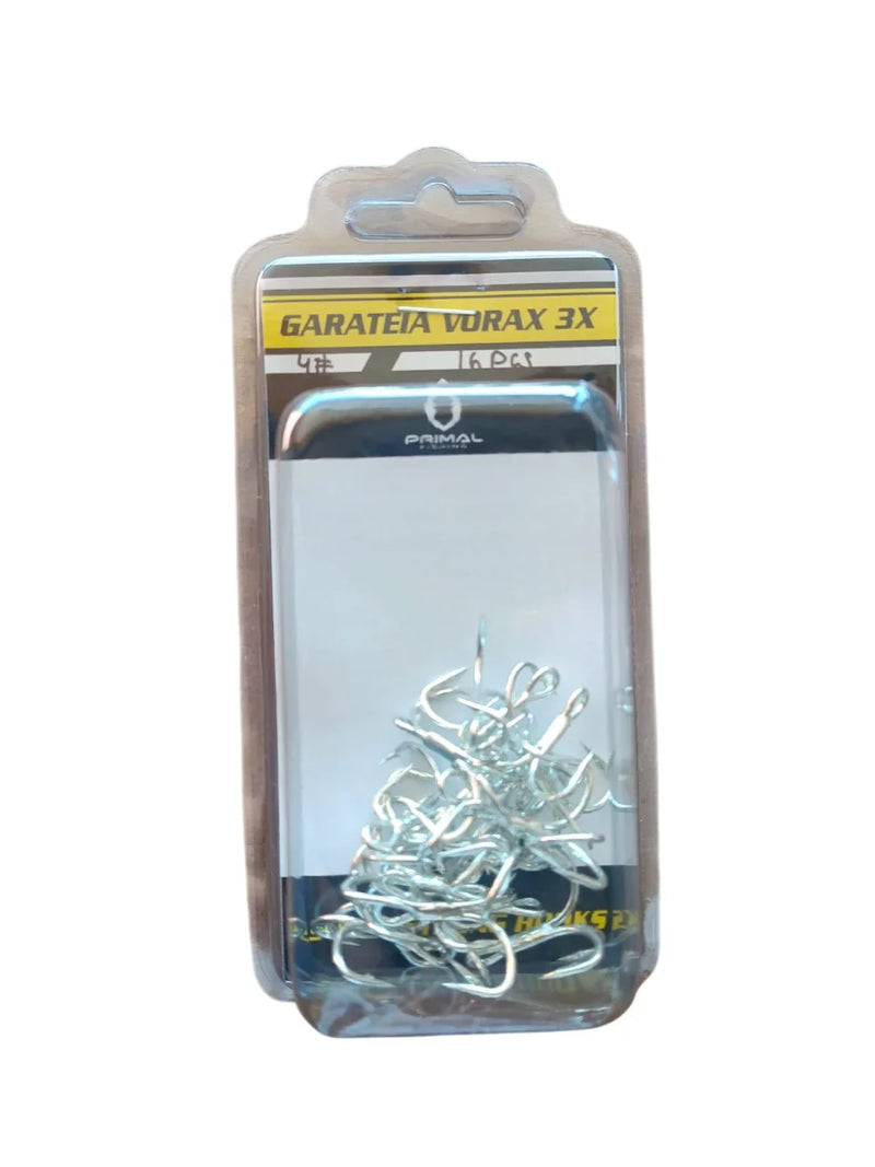 Anzóis triplos Vorax 3X reforçados aço carbono 50–100pçs