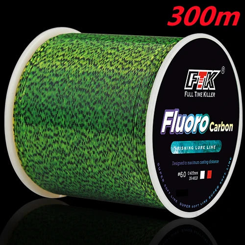 FTK Línea de Pesca Fluorocarbono 300m/500m Invisible Súper Resistente