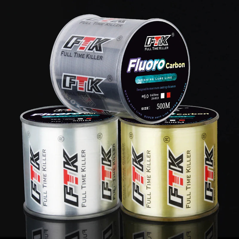 FTK Línea Fluorocarbonada con Fibra de Carbono 300m/500m 4-34LB