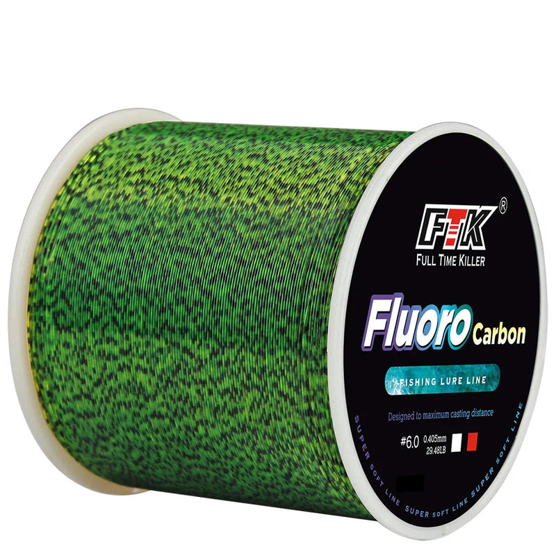 FTK Línea de Pesca Fluorocarbono 300m/500m Invisible Súper Resistente