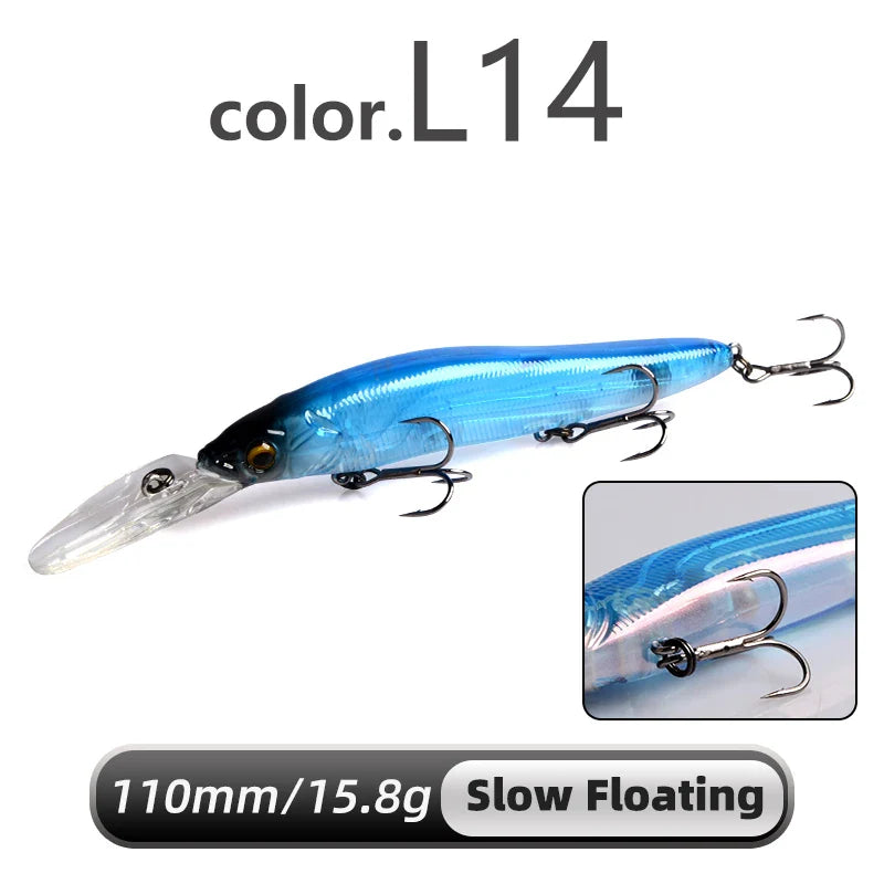 Isca dura Meredith Minnow 110mm p/ tucunaré e robalo