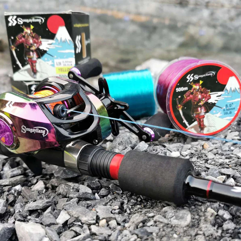 Sougayilang Línea Monofilamento Nylon 500m Revestida en Fluorocarbono