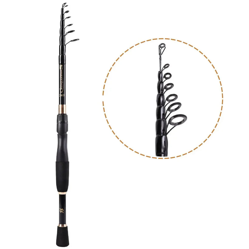 Vara telescópica Sougayilang 1.8–2.4m ultraleve