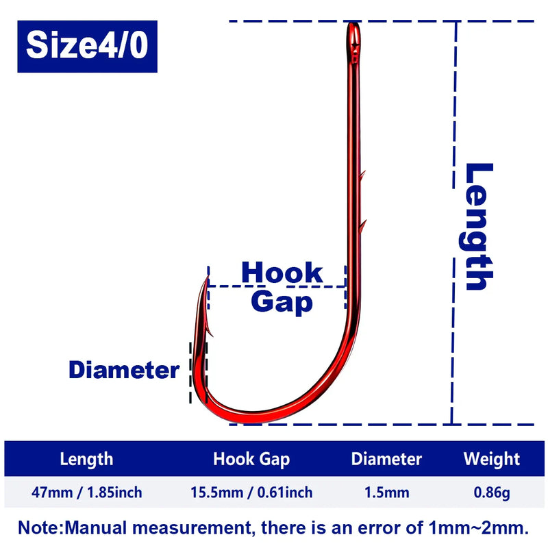 Anzóis FishTrip Baitholder vermelhos haste longa 25–100pçs