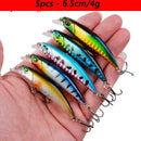 Kit iscas duras tipo minnow/crankbait com olhos 3D