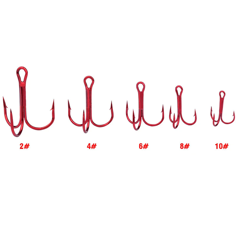 Anzóis triplos PROBEROS 20pçs farpados aço carbono colorido