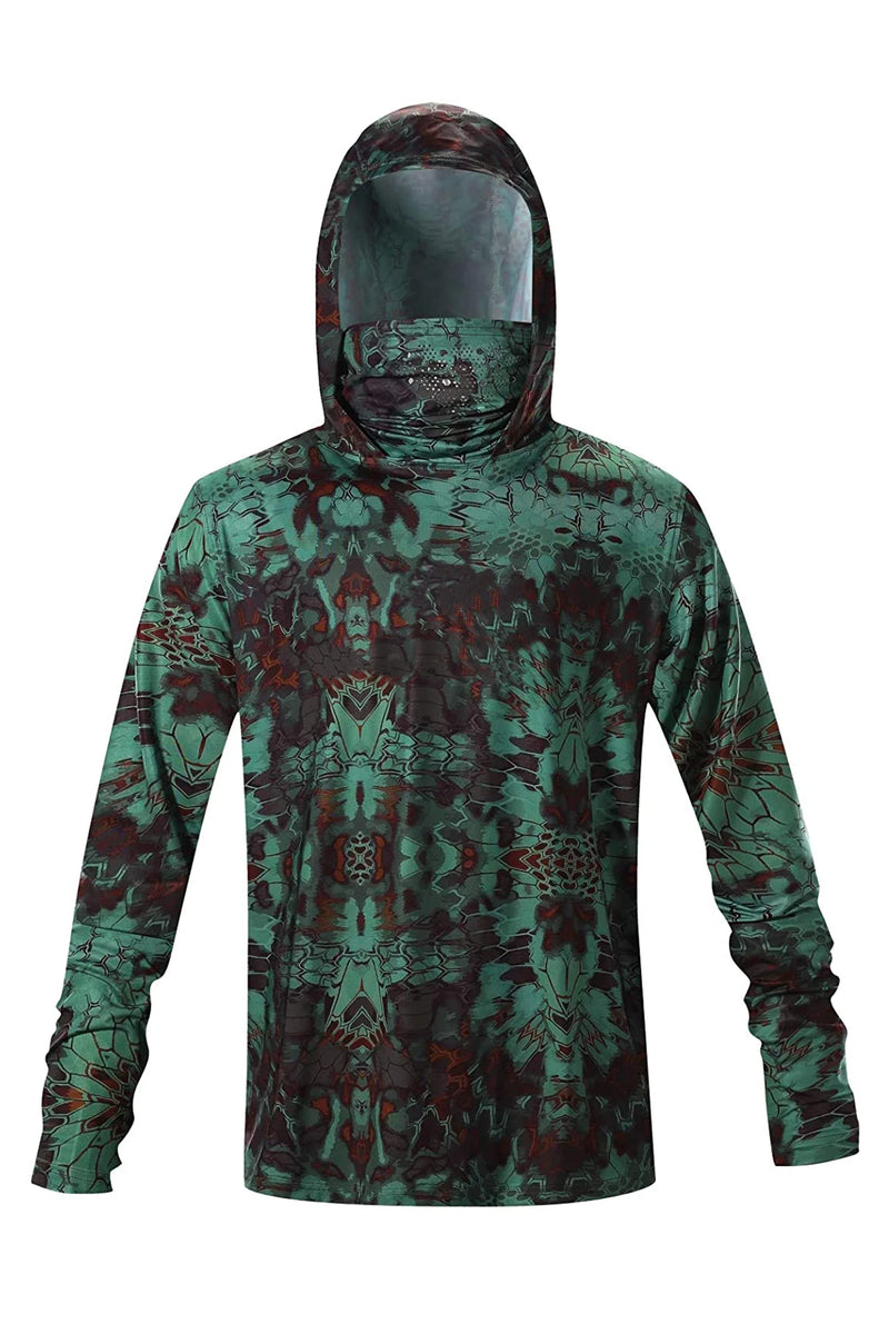 Camisa de Pesca com Capuz UV Masculina Verão 2025