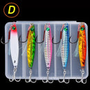 Kit 5 iscas metálicas tipo jig 7g–40g p/ água salgada