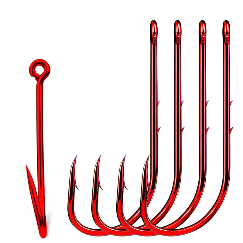 Anzóis FishTrip Baitholder vermelhos haste longa 25–100pçs