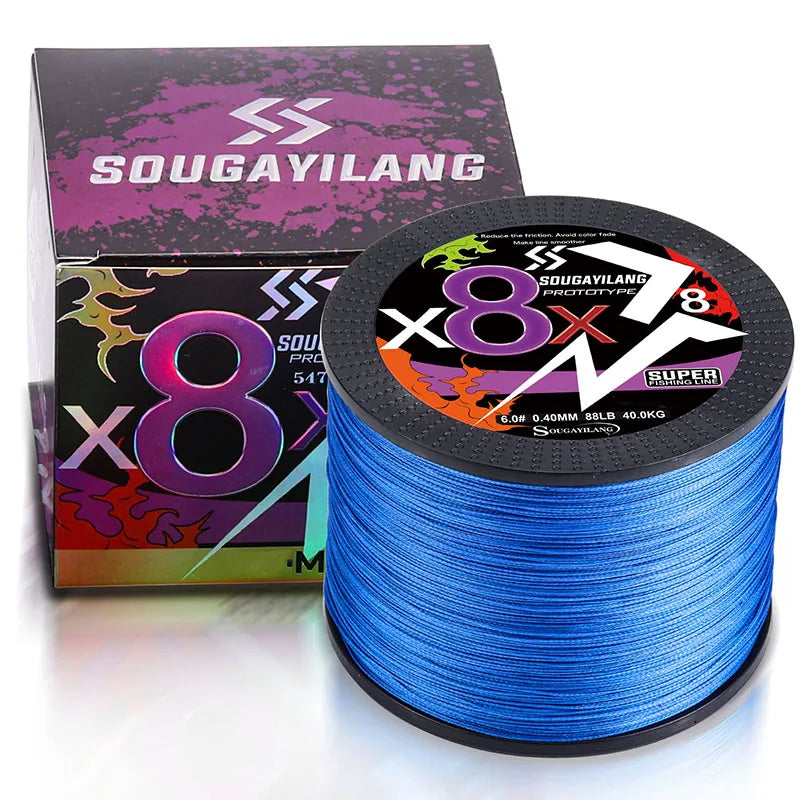 Sougayilang Línea Trenzada PE 8 Hilos 100m-500m 22-88LB Multifilamento