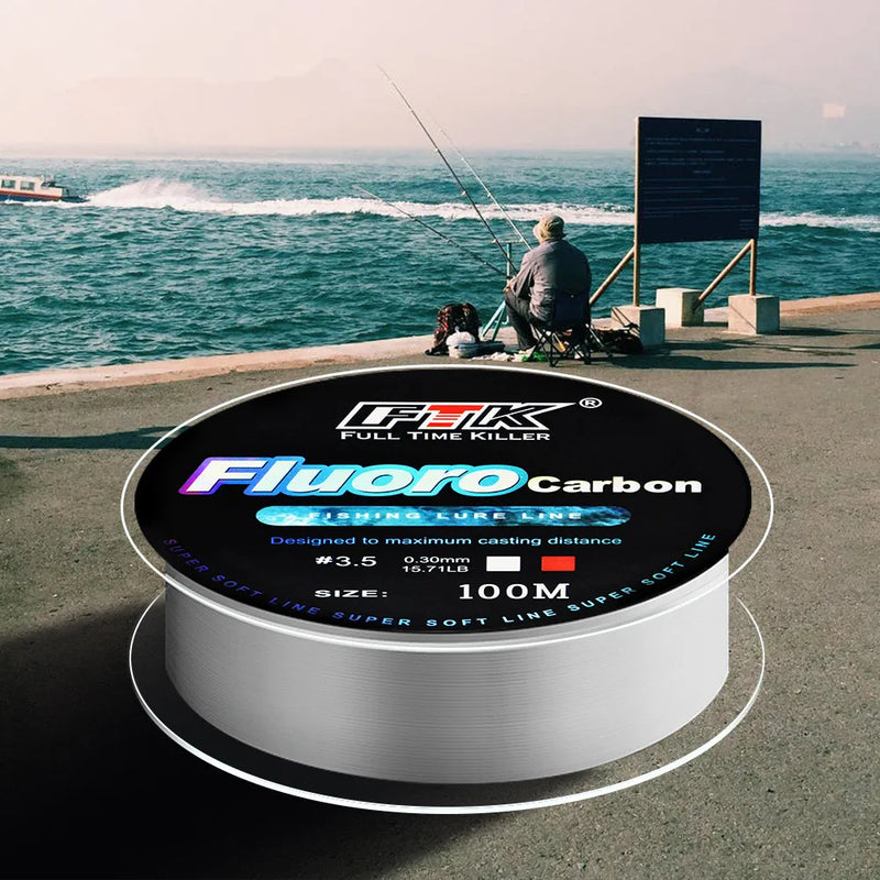 SHIQIAN Línea Fluorocarbono 100m Monofilamento 7-34LB Pesca Variada