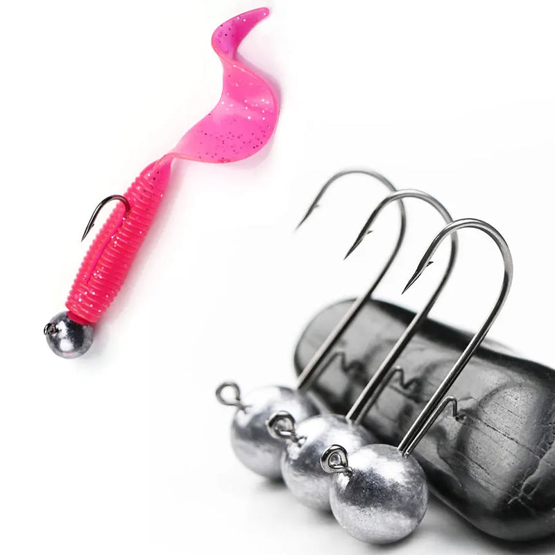 Kit MrLurion 100 anzóis Jig Head 1–3g aço carbono