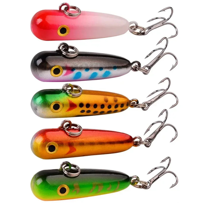 Kit iscas duras tipo minnow/crankbait com olhos 3D