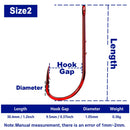 Anzóis FishTrip Baitholder vermelhos haste longa 25–100pçs