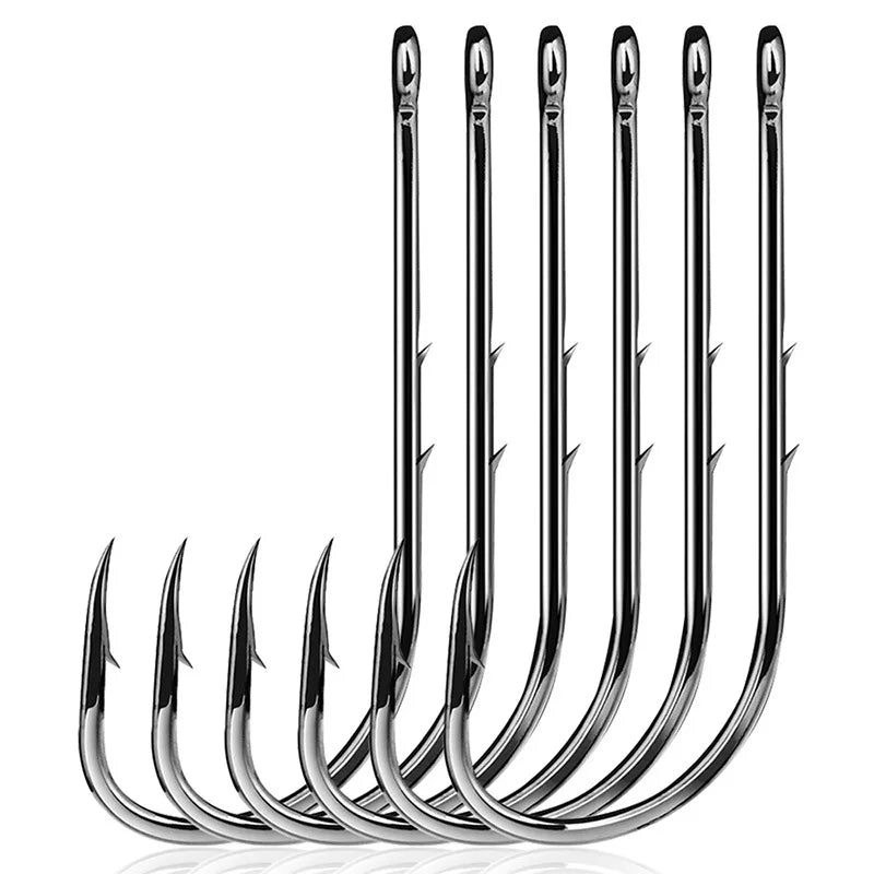 Anzóis FTK carpa farpados aço alto carbono 50–200pçs