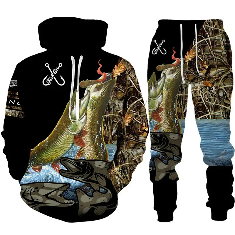 Conjunto 3D Pesca e Caça Camo Masculino/Feminino Outdoor