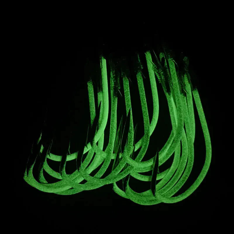 Anzóis Marsella luminosos aço inox 12#–28# pesca noturna