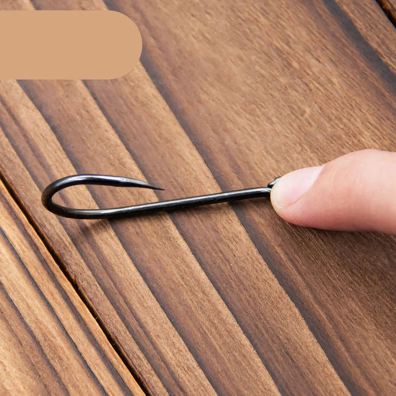 Anzóis 9KM círculo farpado aço carbono gelo/mar 50–100pçs