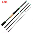 Vara spinning ultraleve 1.8/2.1m jigging 4–5 partes