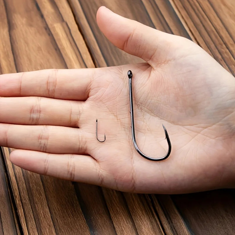 Anzóis FTK carpa farpados aço alto carbono 50–200pçs