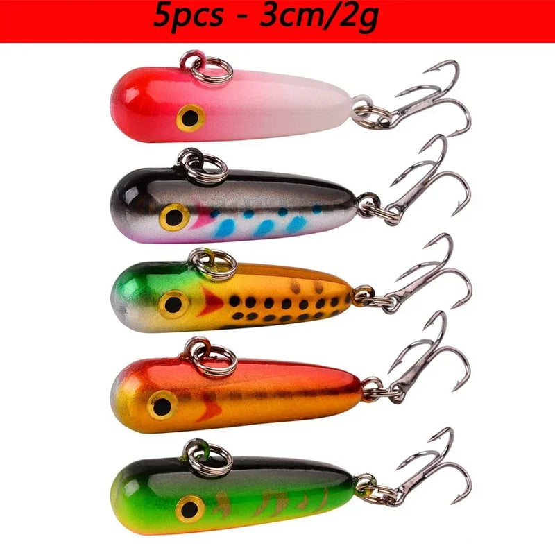 Kit iscas duras tipo minnow/crankbait com olhos 3D