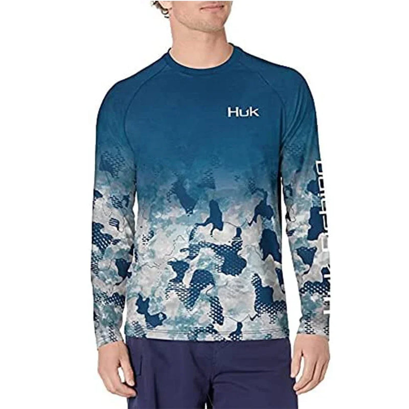 Camisa Masculina Manga Longa UV Leve Secagem Rápida