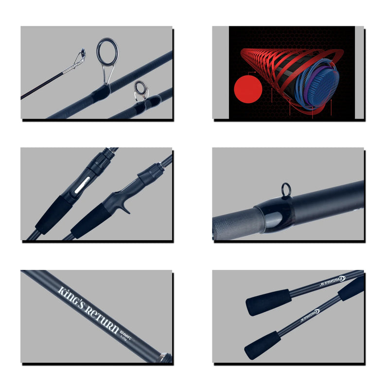 Vara FLENHAI viagem 1.8–2.4m carbono 4–5 partes