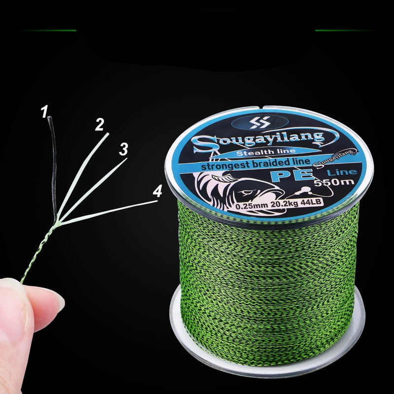 Sougayilang Línea Trenzada PE 4 Hilos 150m/350m 20-78LB Invisible