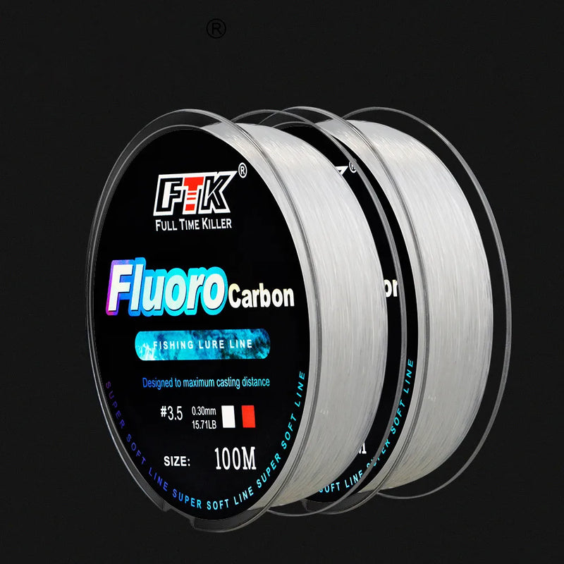 SHIQIAN Línea Fluorocarbono 100m Monofilamento 7-34LB Pesca Variada