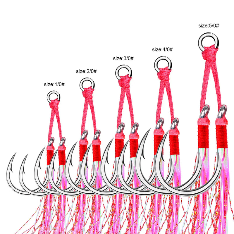 Ganchos duplos com plumas rosa 5 pares aço alto carbono