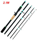 Vara spinning ultraleve 1.8/2.1m jigging 4–5 partes