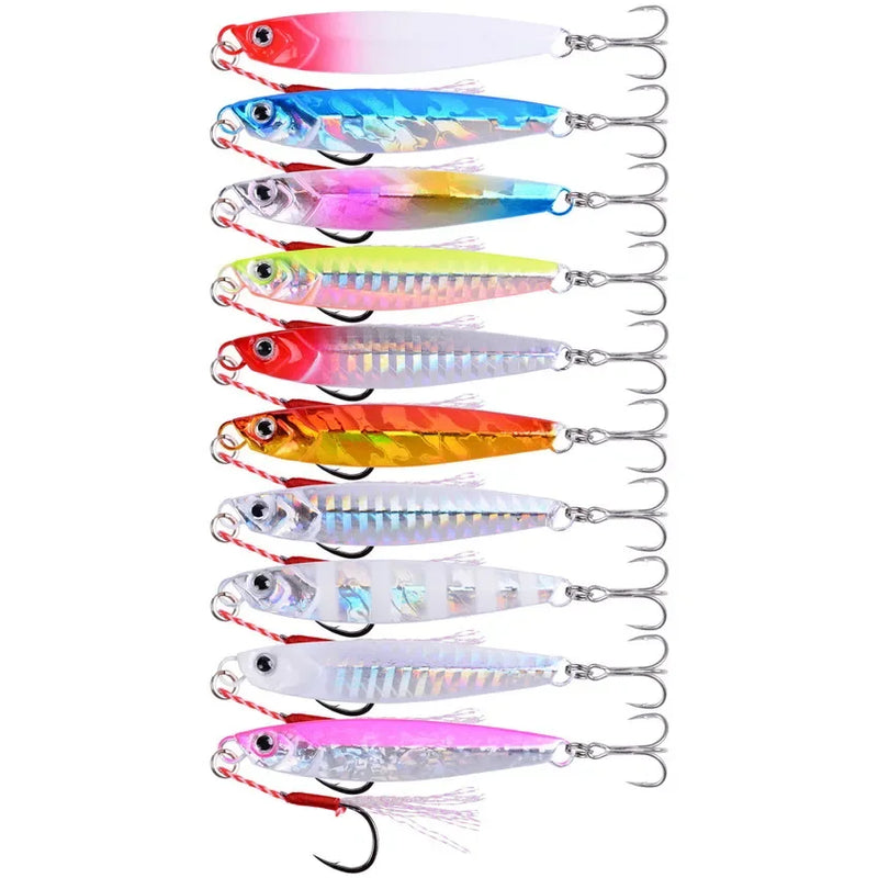 Conjunto 3–8 jigs metálicos 7g–60g para pesca no mar