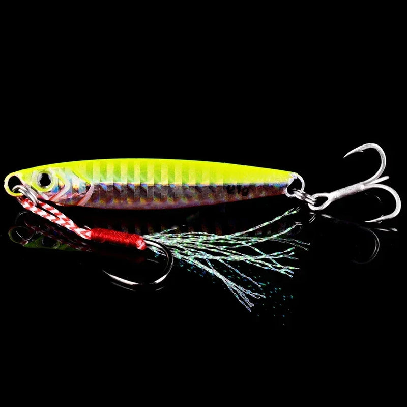 Kit 5 iscas metálicas tipo jig 7g–40g p/ água salgada