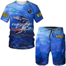 Conjunto Pesca 3D Camuflado Verão Camiseta + Short