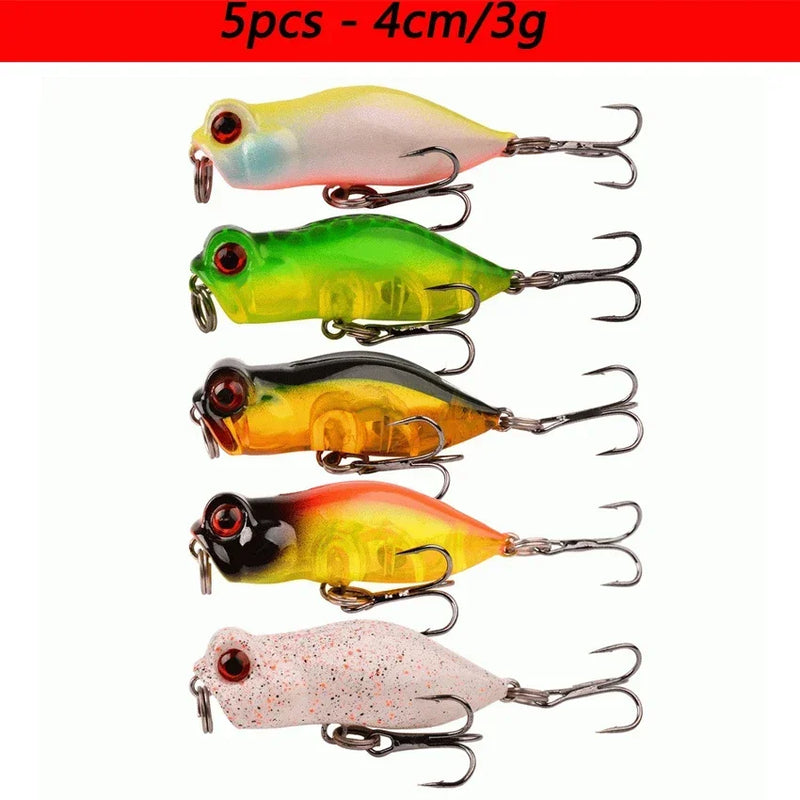 Kit iscas duras tipo minnow/crankbait com olhos 3D