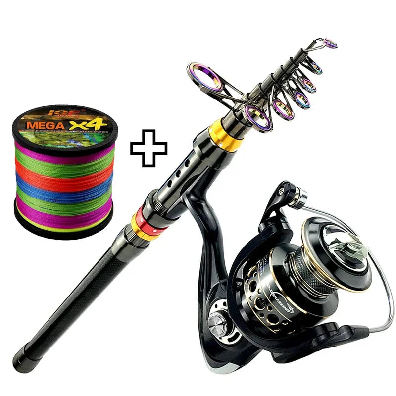 Combo vara telescópica + carretilha 13BB p/ carpa