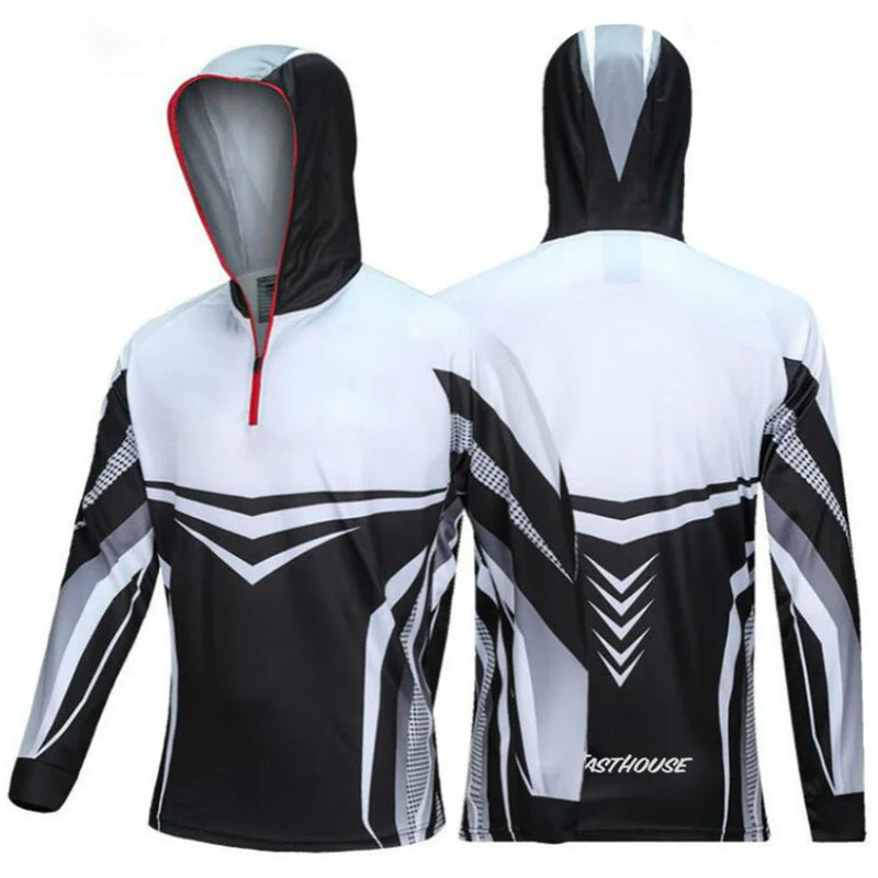 Camisa de Pesca com Capuz UV Secagem Rápida Verão