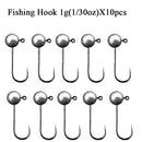 Ganchos Jig Head 10pçs 1–10g aço carbono cabeça redonda