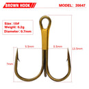 Anzóis triplos PROBEROS 20pçs farpados aço carbono colorido