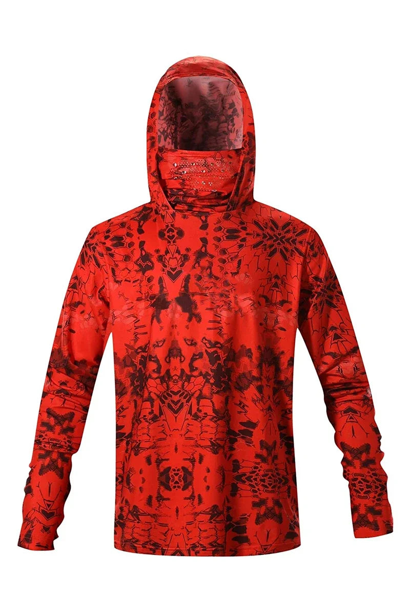 Camisa de Pesca com Capuz UV Masculina Verão 2025