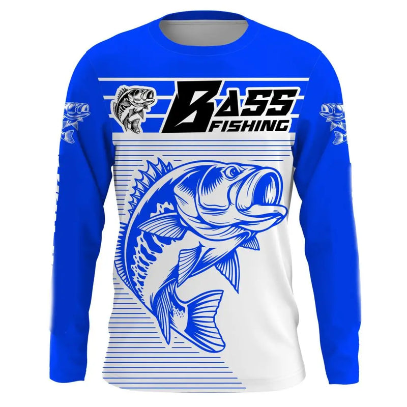Camiseta 3D Manga Longa Pesca Streetwear Unissex