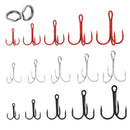 Kit 200 anzóis triplos aço carbono + anilhas p/ pesca