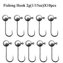 Ganchos Jig Head 10pçs 1–10g aço carbono cabeça redonda