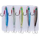 Kit 5 iscas metálicas tipo jig 7g–40g p/ água salgada
