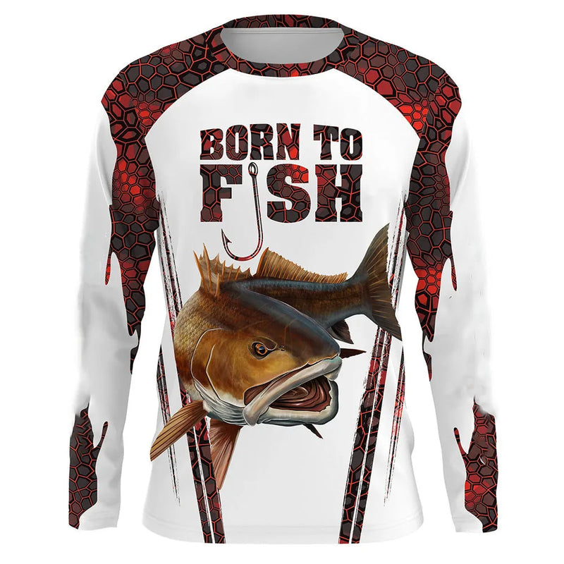 Camiseta 3D Manga Longa Pesca Streetwear Unissex