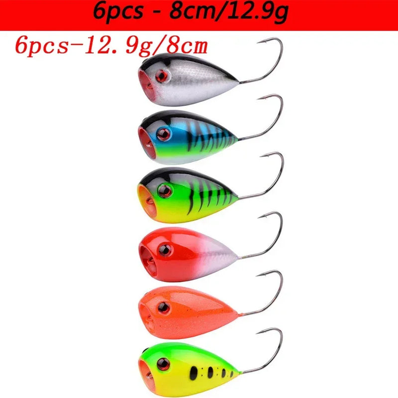 Kit iscas duras tipo minnow/crankbait com olhos 3D