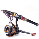 Combo vara telescópica 1.8–3.6m + carretilha portátil