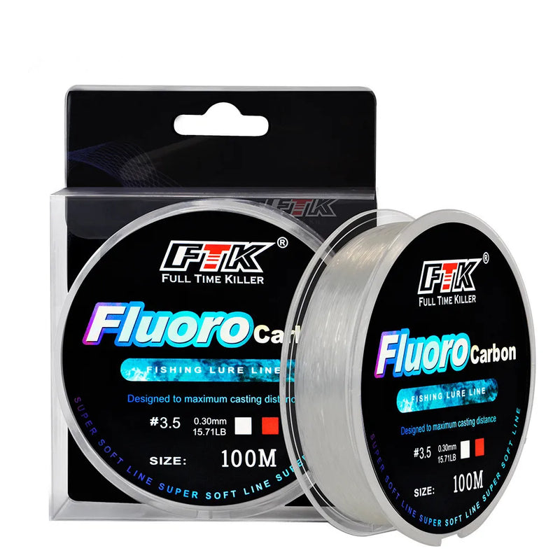 SHIQIAN Línea Fluorocarbono 100m Monofilamento 7-34LB Pesca Variada