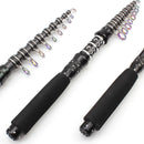 Vara telescópica 1.5–3.0m carbono leve p/ viagem