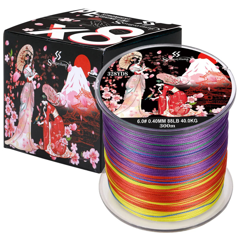 Sougayilang Línea Trenzada 8 Hilos PE 100m/300m 22-88LB Alta Resistencia